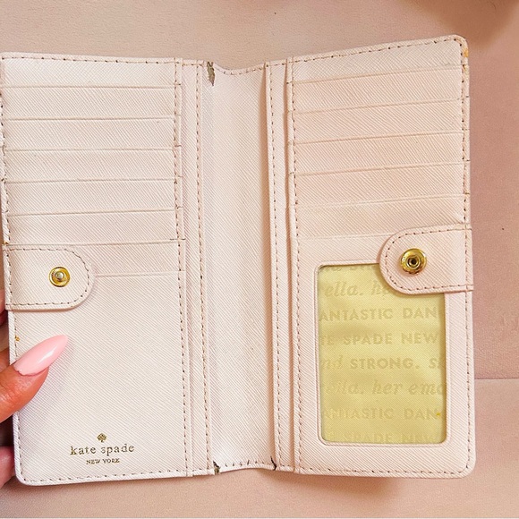 Kate Spade Lilac Street Dot Lacey Pink Gold Wallet - Picture 4 of 6